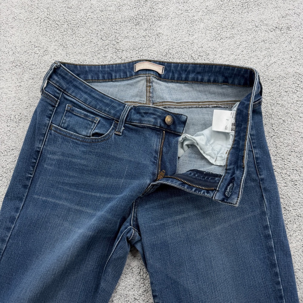 Uniqlo Jeans Women 30x26.5 Blue Skinny Stretch Mid Rise Ankle Zip Denim Pants - Picture 6 of 16